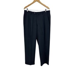 Vintage ZIGNONE High Twist Wool Dress Pants Mens 35x28 Italy Pleated Cuffed B26